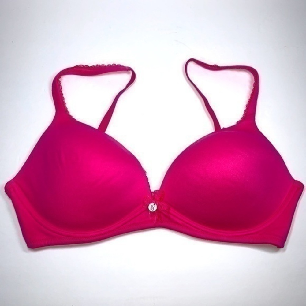 Victoria’s Secret No Wire lightly Padded Bra 
Body by Victoria hot pink Size 34C